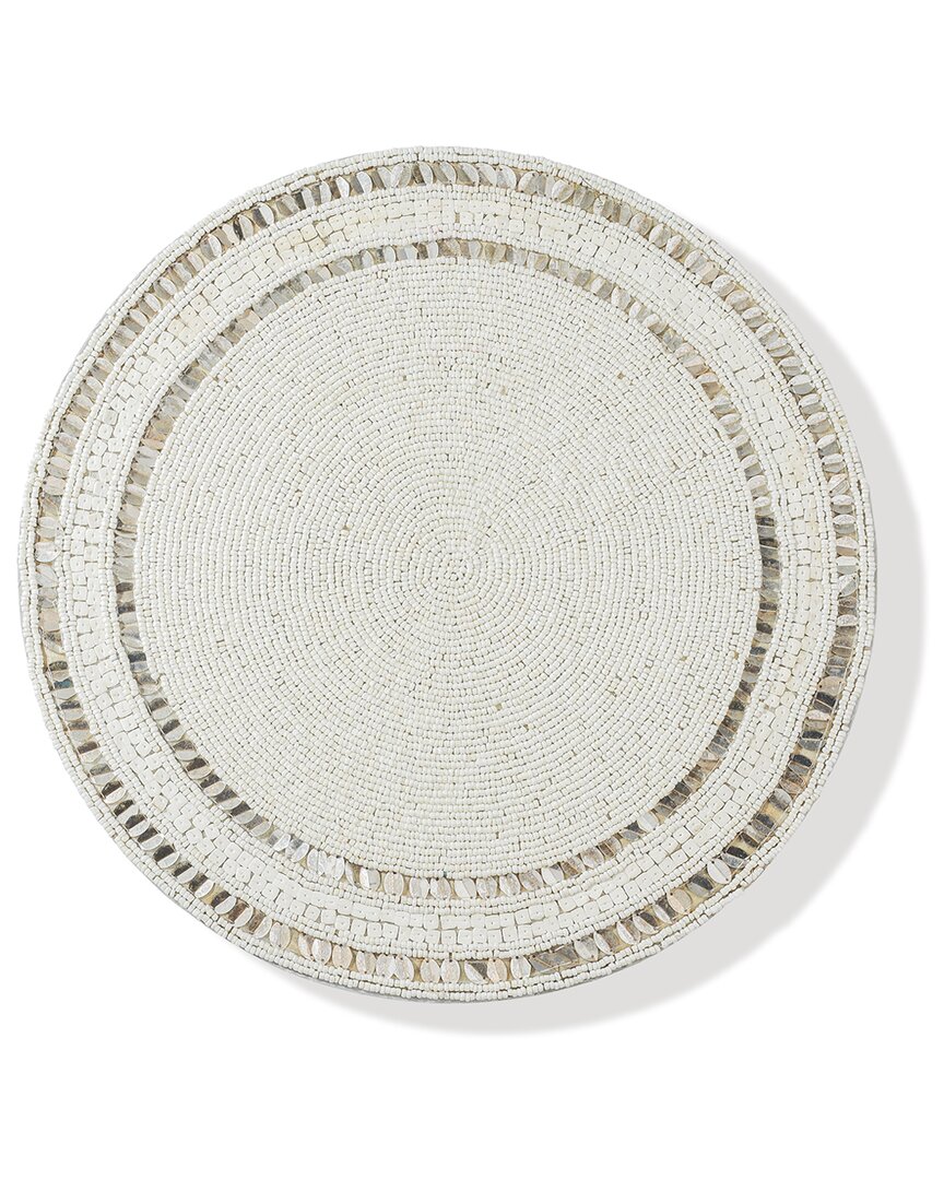 Tiramisu Coastal Pearl Beaded Placemat In Neutral