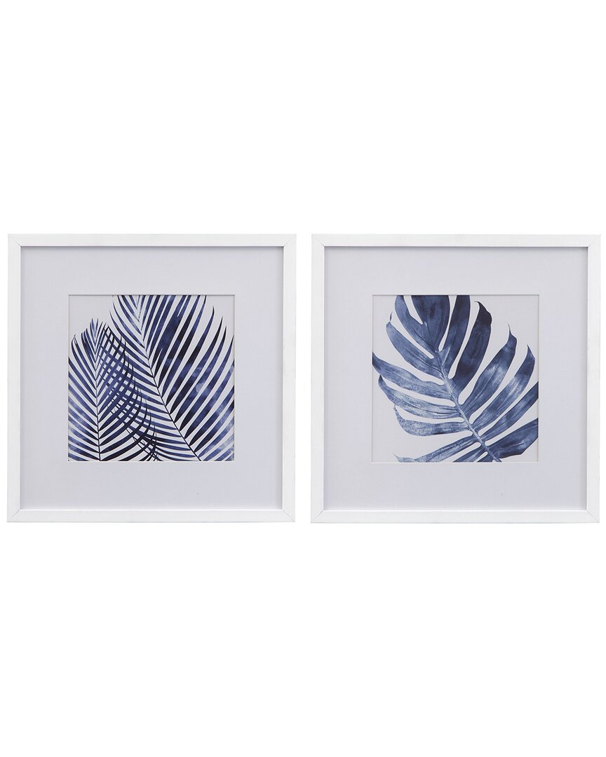 Bassett Mirror Leaves Framed Print In Blue