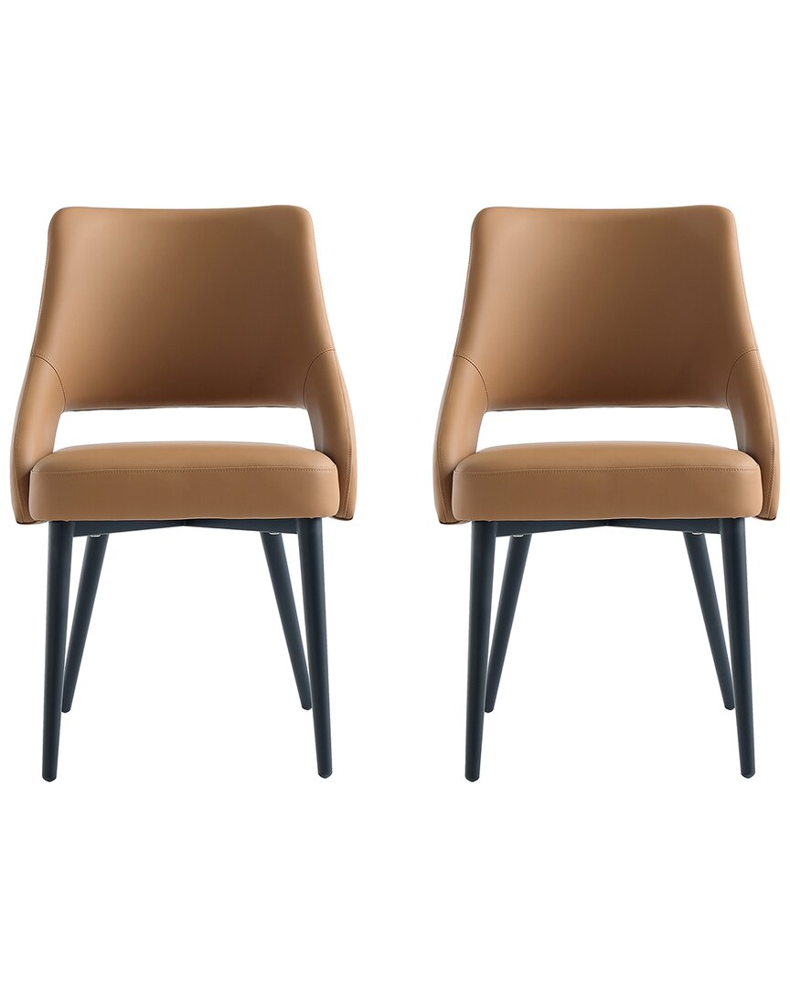 Manhattan Comfort Tremont Modern Leatherette Dining Arm Chair With Metal Legs
