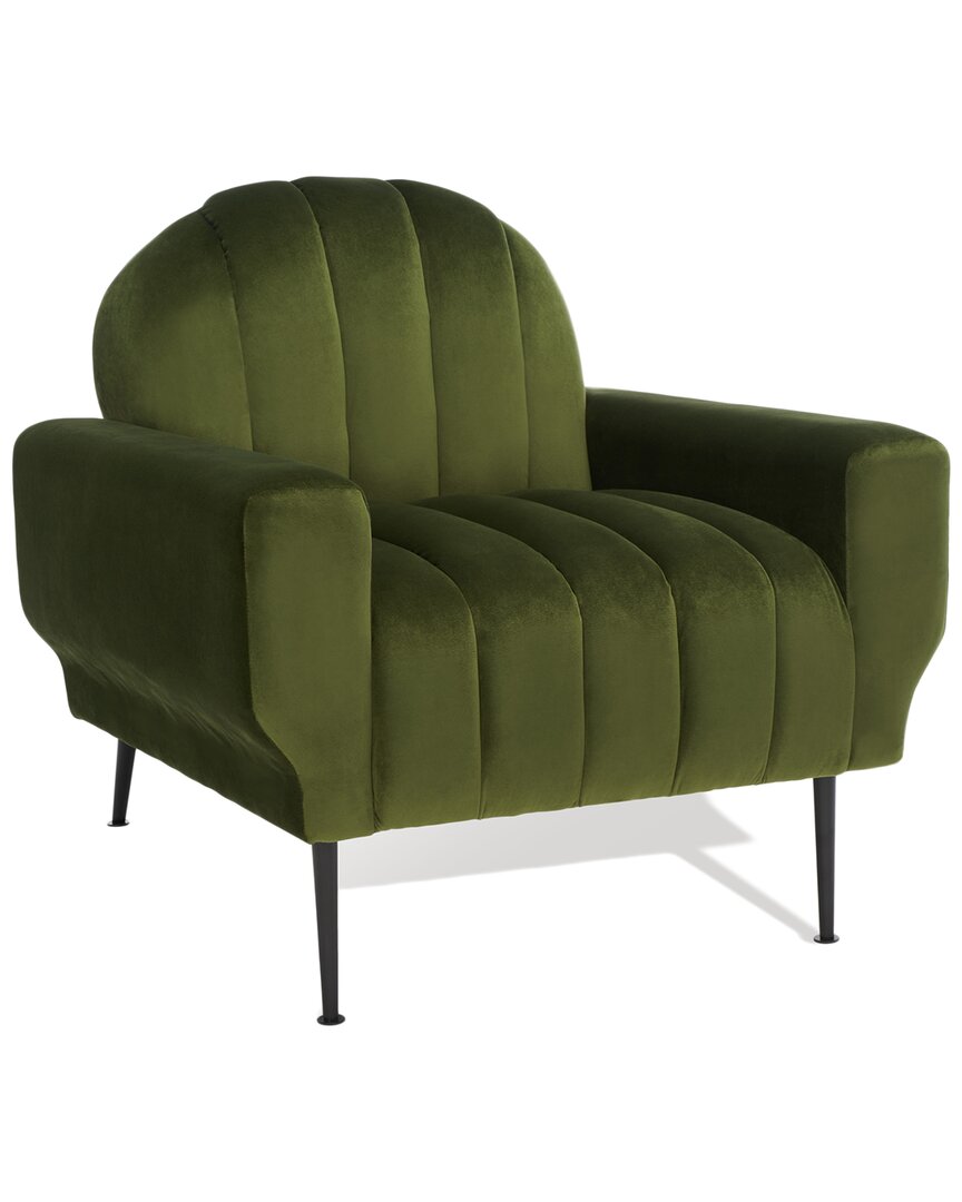 Safavieh Couture Josh Channel Tufted Accent Chair In Green