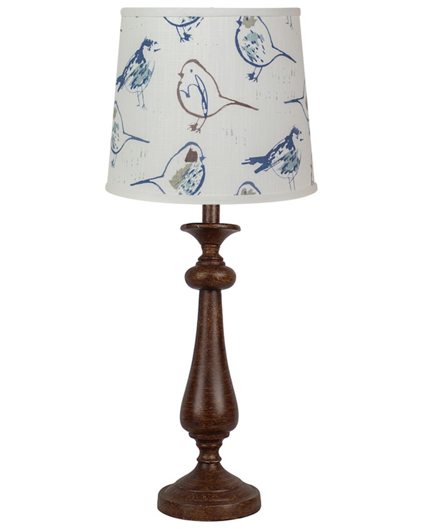 Ahs Lighting & Home Decor Lexington Table Lamp With Bird Toile Shade In Brown
