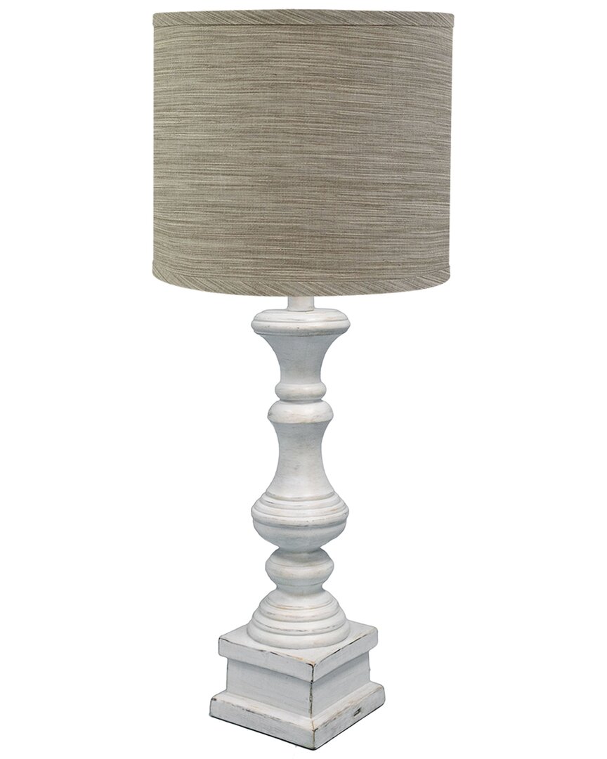 Ahs Lighting & Home Decor Austin Antique Table Lamp With Soapstone Grey Shade In White