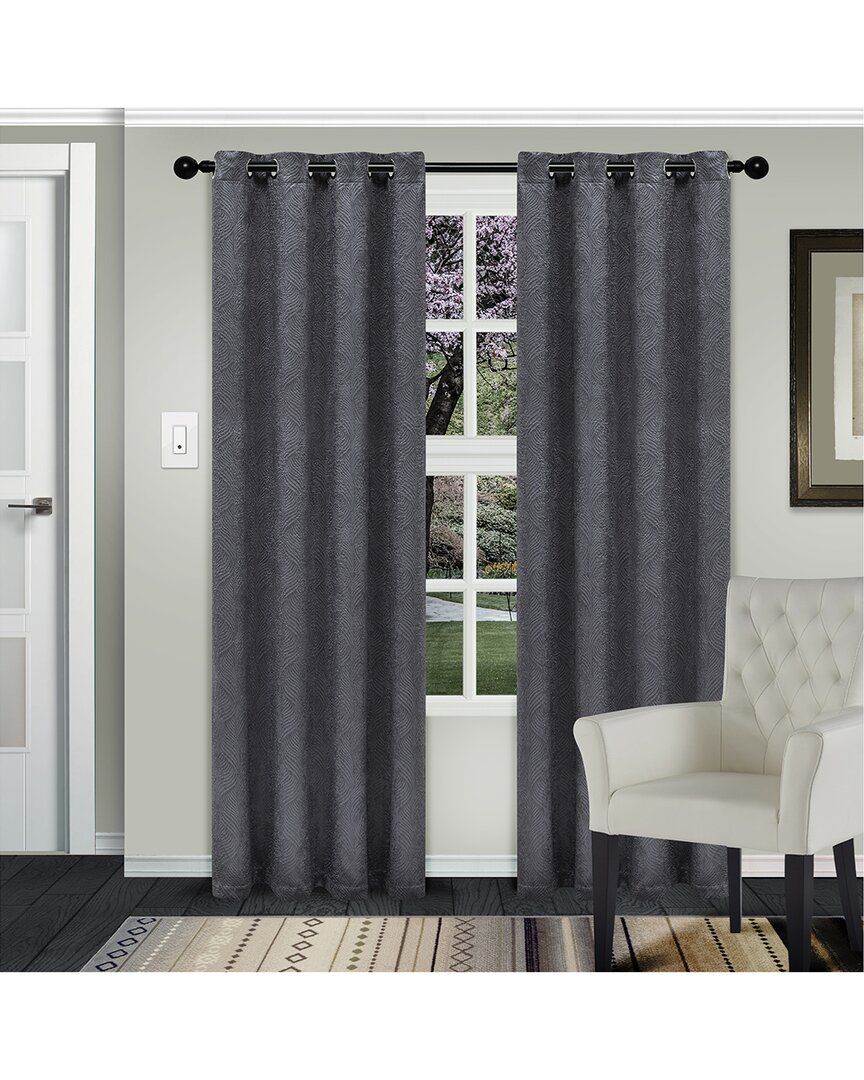 Superior Waverly Insulated Thermal Blackout Grommet Curtain Panel Set In Gray