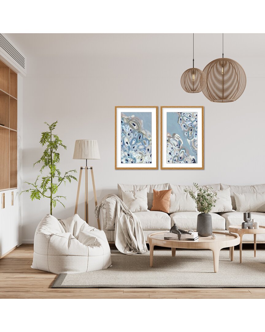 Ready2hangart Glistening Shores: Abstract Oyster Diptych By Gypseavillage Wall Art