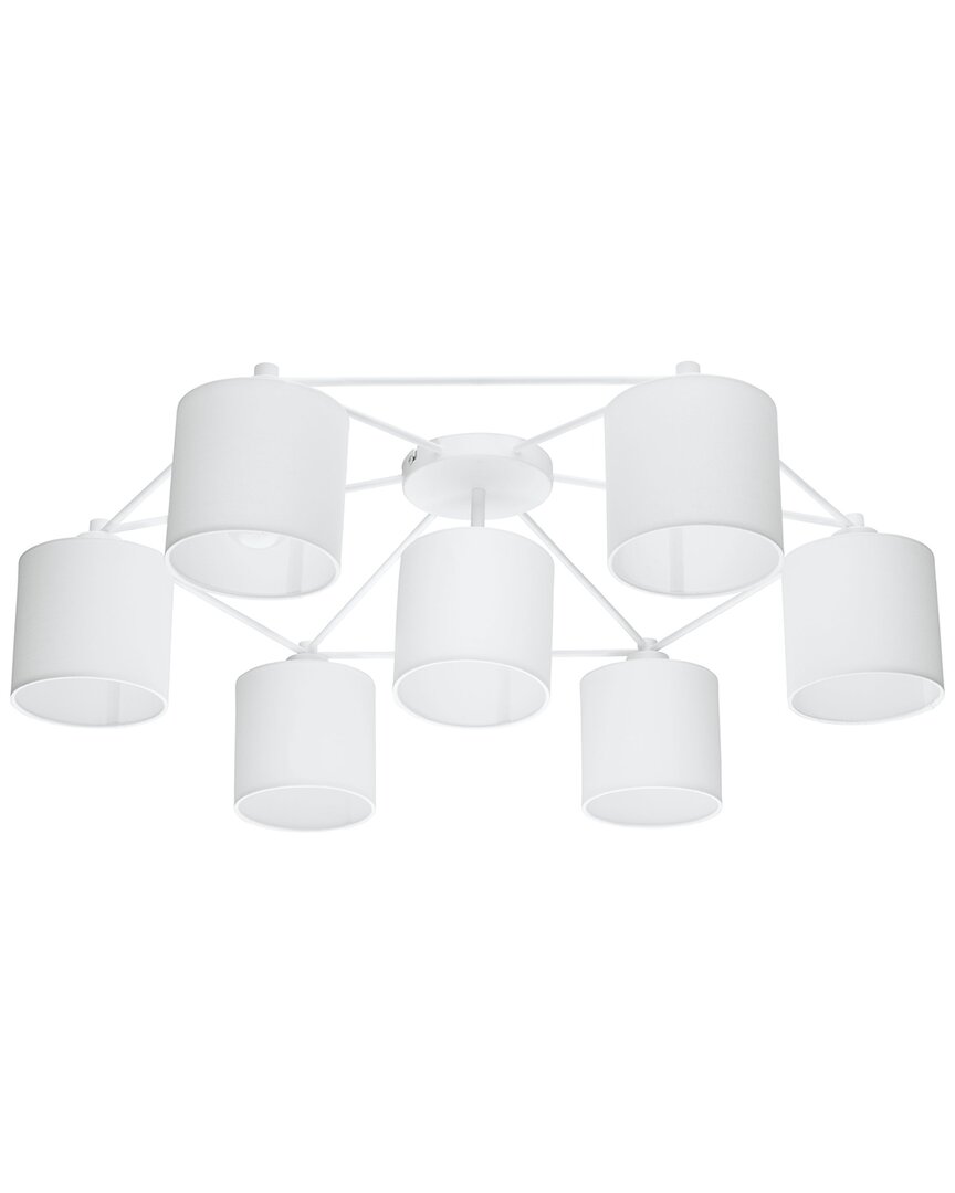 Eglo Staiti 7 Light Ceiling Light With White Finish & White Shades