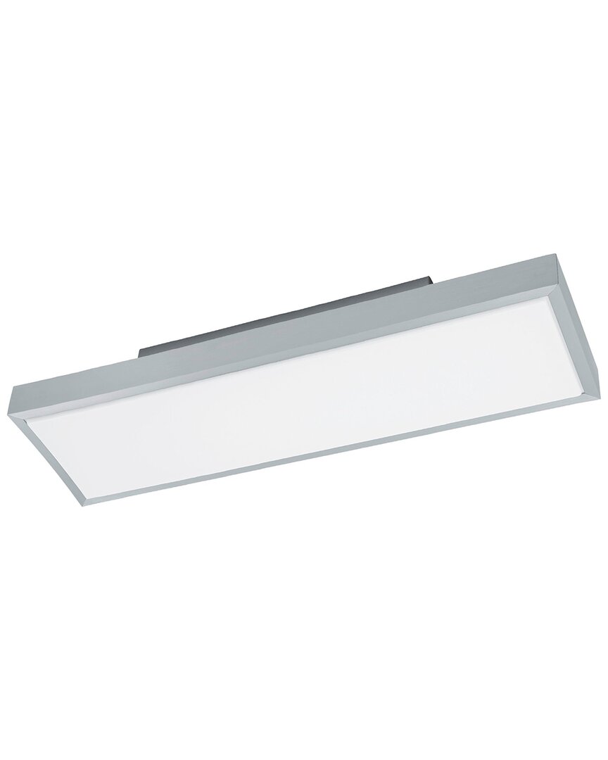 Eglo Idun 1 1 Light Integrated Led Ceiling Light With Brushed Aluminum Finish & White Plastic Shade