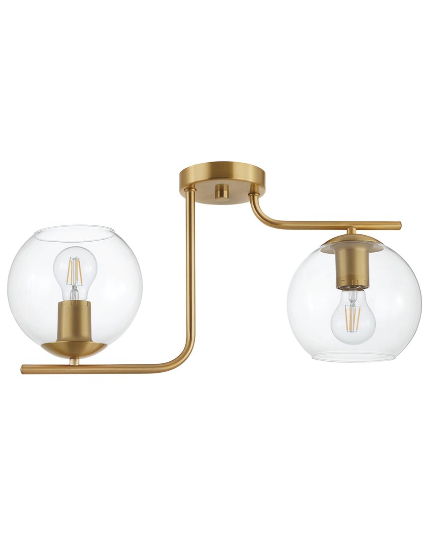 Eglo Marojales 2 Light Ceiling Light With Brushed Gold Finish & Clear Glass Shades