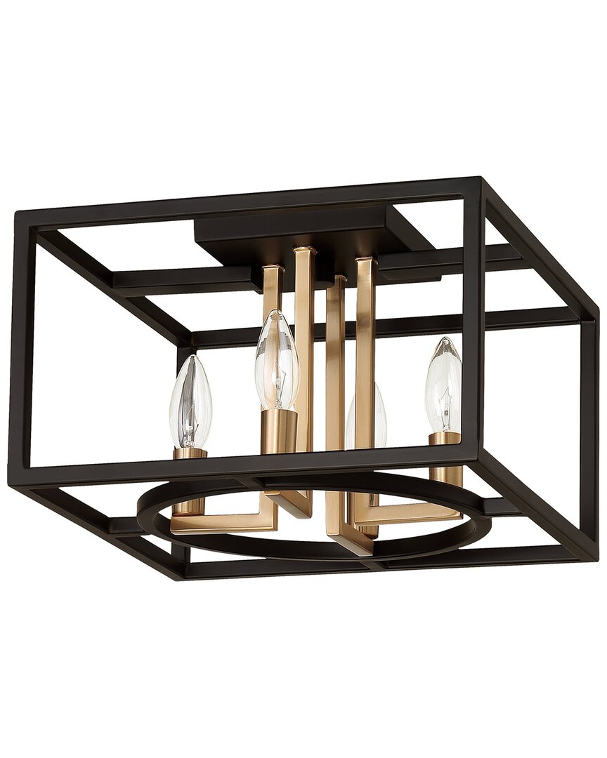 EGLO EGLO MUNDAZO 4 LIGHT OPEN FRAME CEILING LIGHT WITH MATTE BLACK & GOLD FINISH 