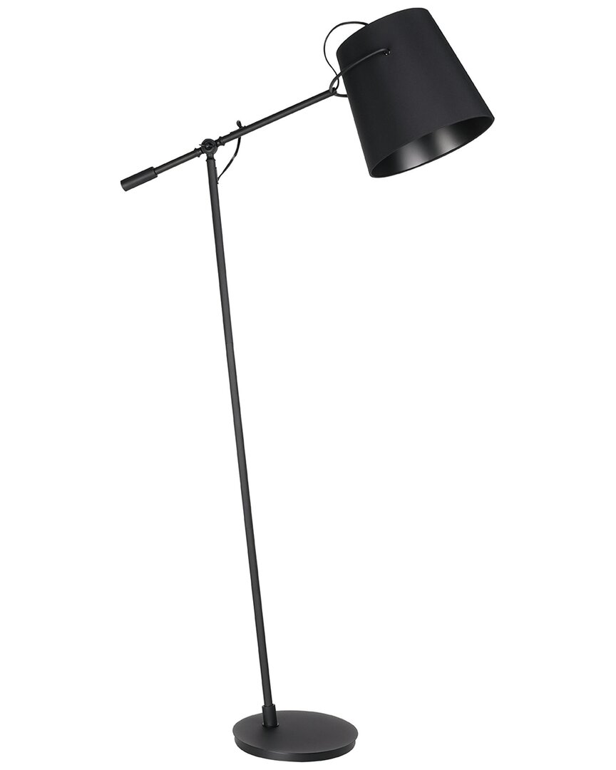 Eglo Granadillos 1 Light Floor Lamp With Black Finish & Black Fabric Shade