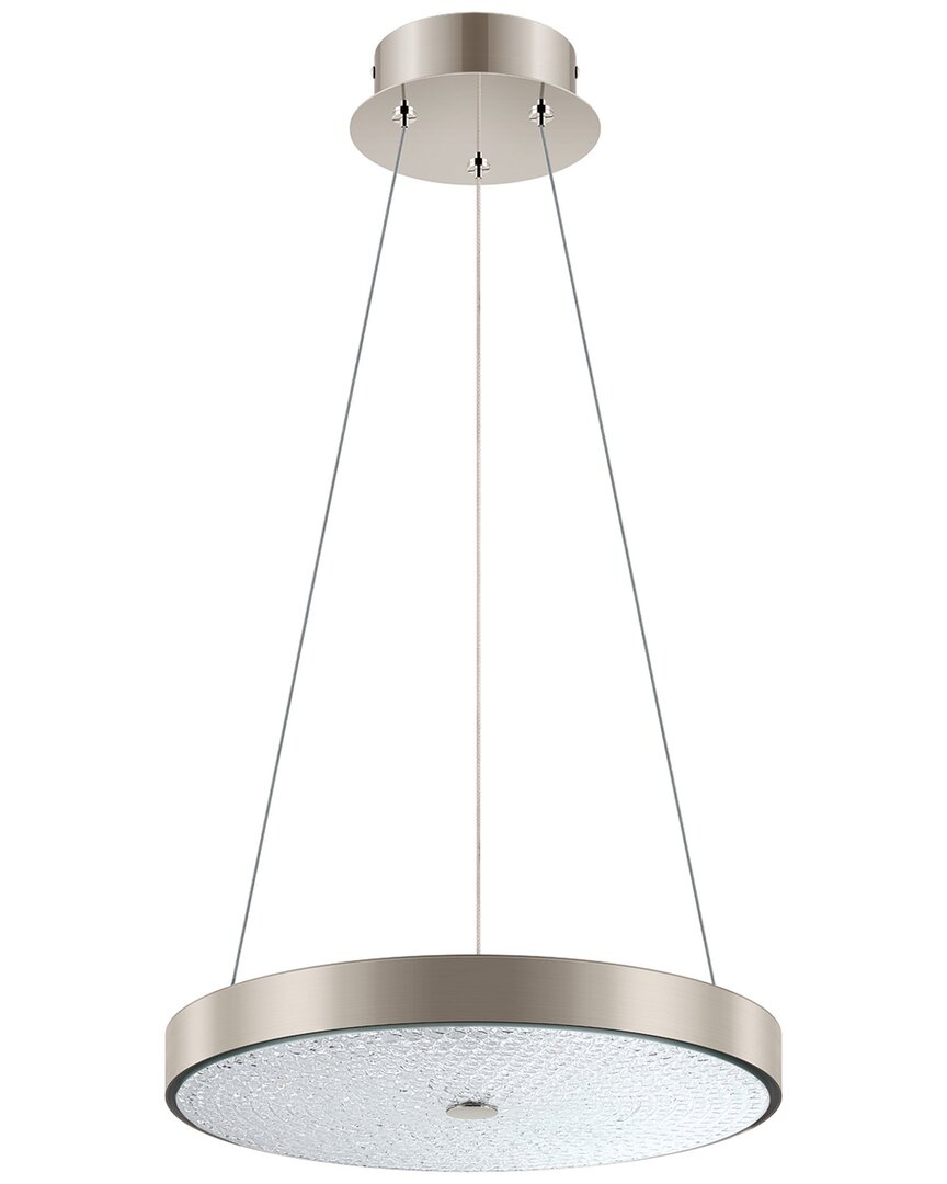 EGLO EGLO AREZZO 1 LIGHT INTEGRATED LED PENDANT WITH MATTE NICKEL FINISH & CLEAR GLASS SHADE & CLEAR STON