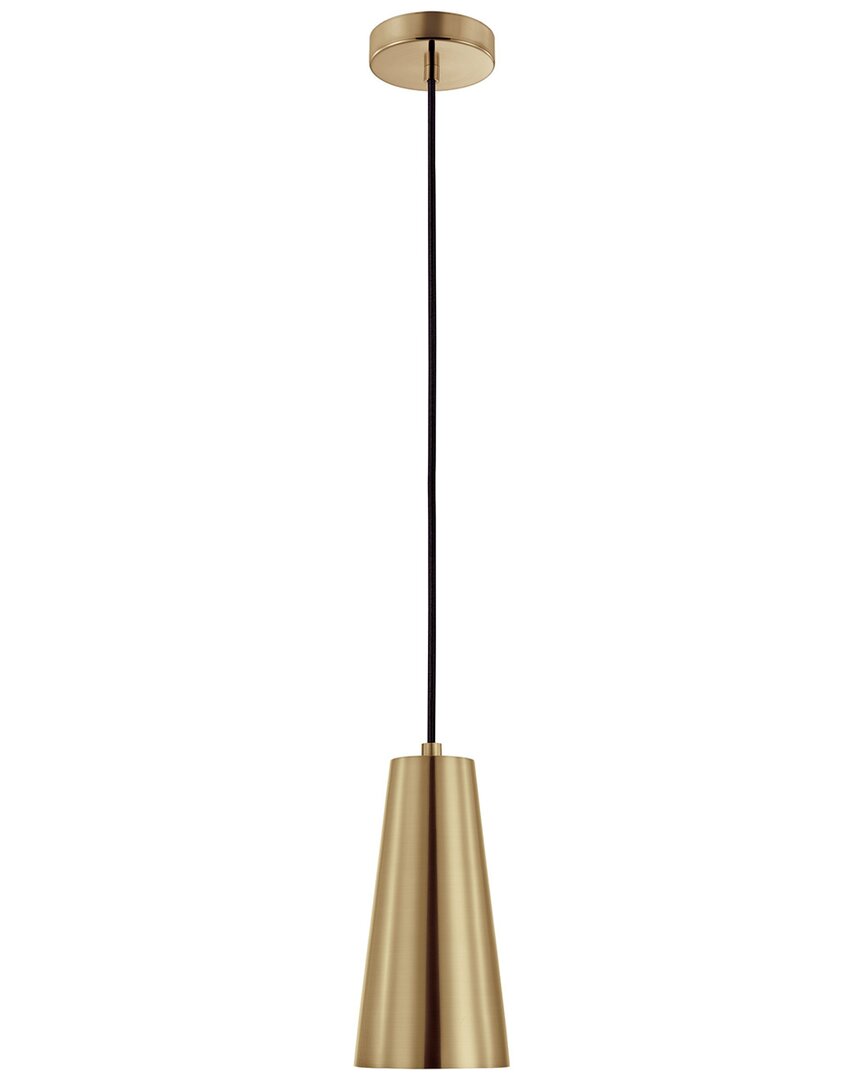 Eglo Pratella 1 Light Mini Pendant With Brushed Gold Finish & Brushed Gold Cone Shaped Metal Shade