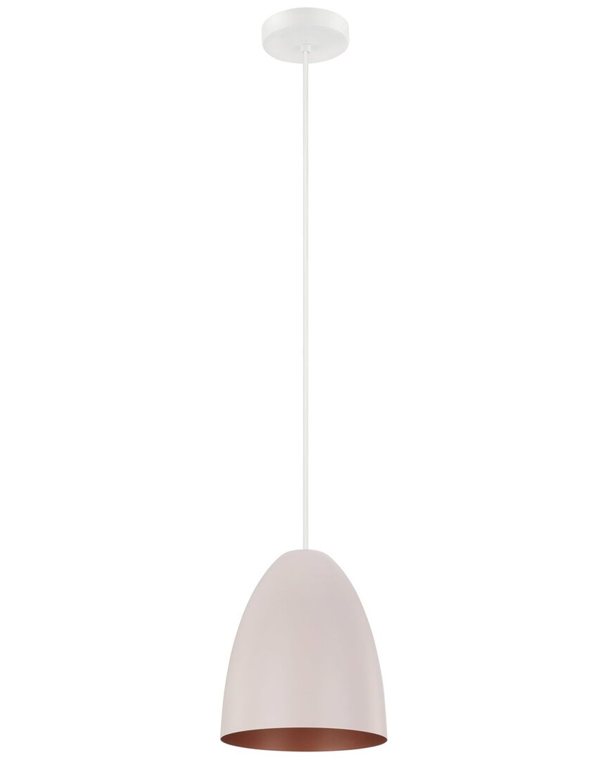 Eglo Sarabia 1 Light Mini Pendant With White Finish & Apricot & Copper Shade