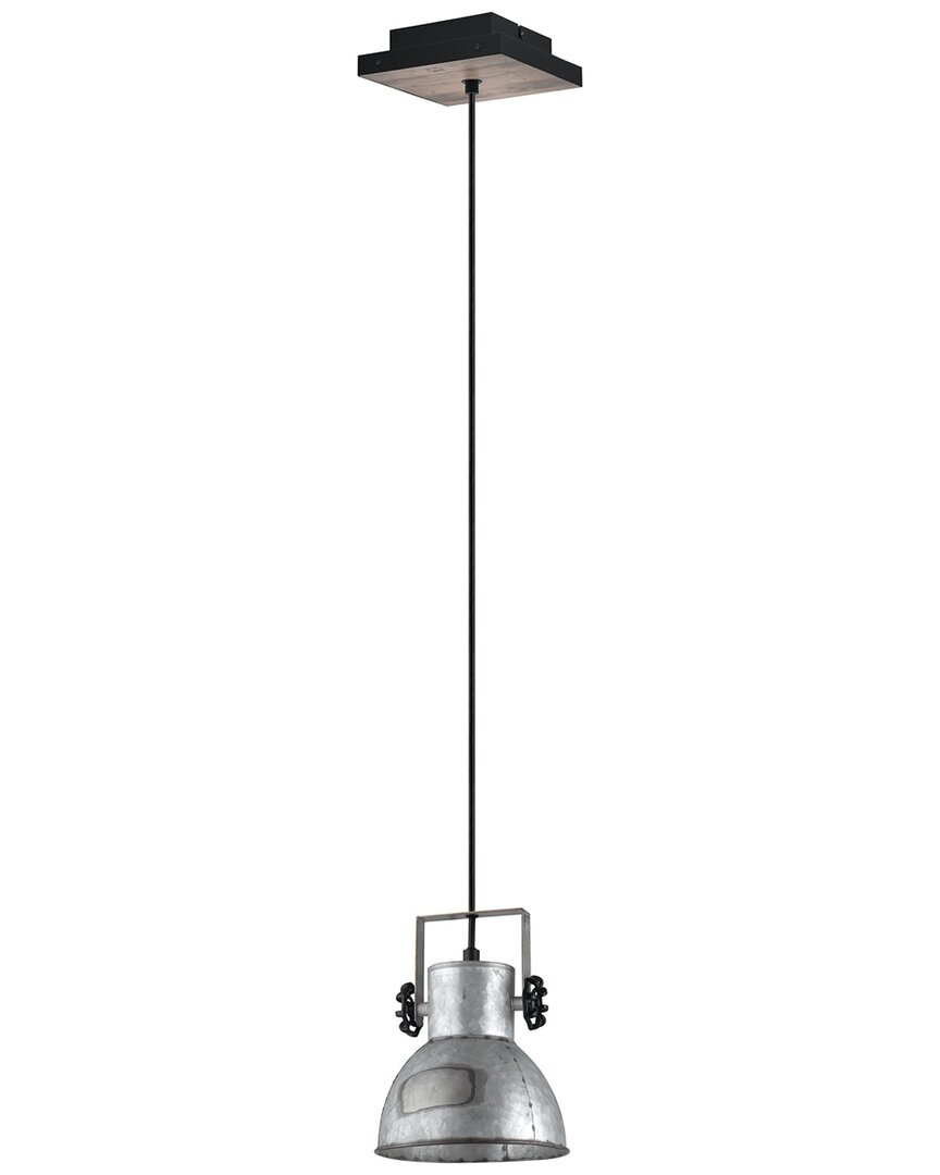 Eglo Barnstaple 1 Light Pendant With Distressed Zinc & Black Finish