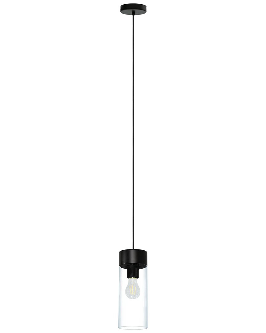 Eglo Montey 1 Light Mini Pendant With Matte Black Finish & Clear Glass Shade