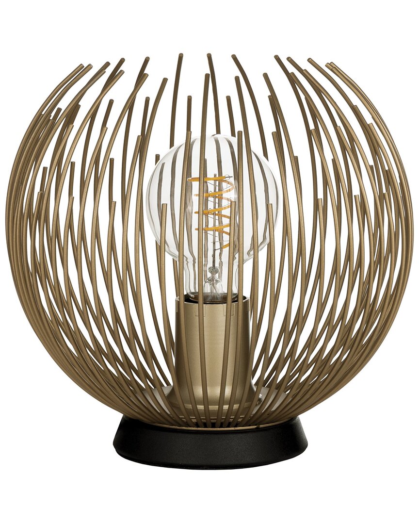 Eglo Venezuela 1 Light Table Lamp With Black Finish & Matte Gold Metal Wire Shade