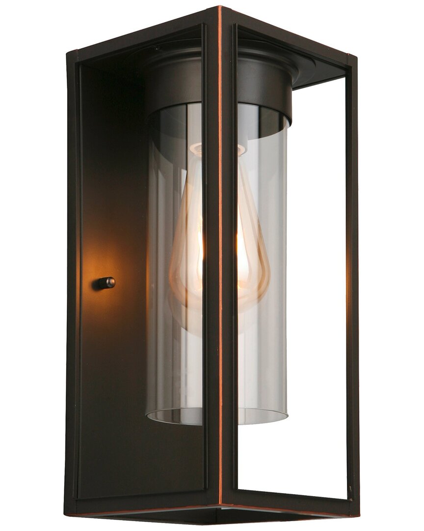 Eglo Walker Hill 1 Light Outdoor Wall Light With Oil Rubbed Bronze Finish & Clear Glass