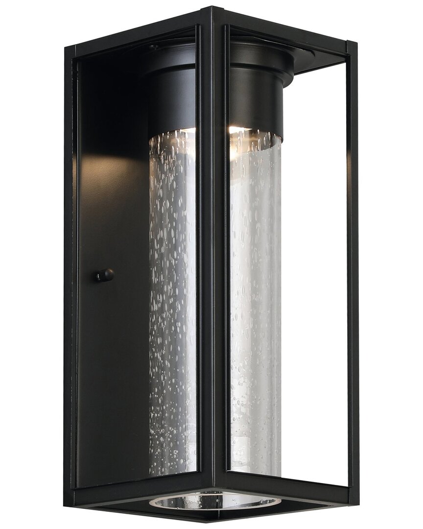 Eglo Walker Hill 1 Light Integrated Led Outdoor Wall Light With Black Finish & Clear Seeded Glass