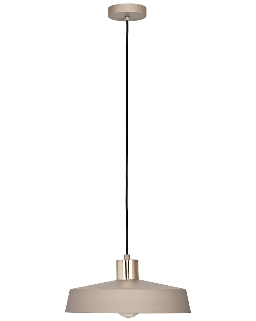 Eglo Valdiola 1 Light Pendant With Sand Colored Finish & Brushed Polished Brass Accent