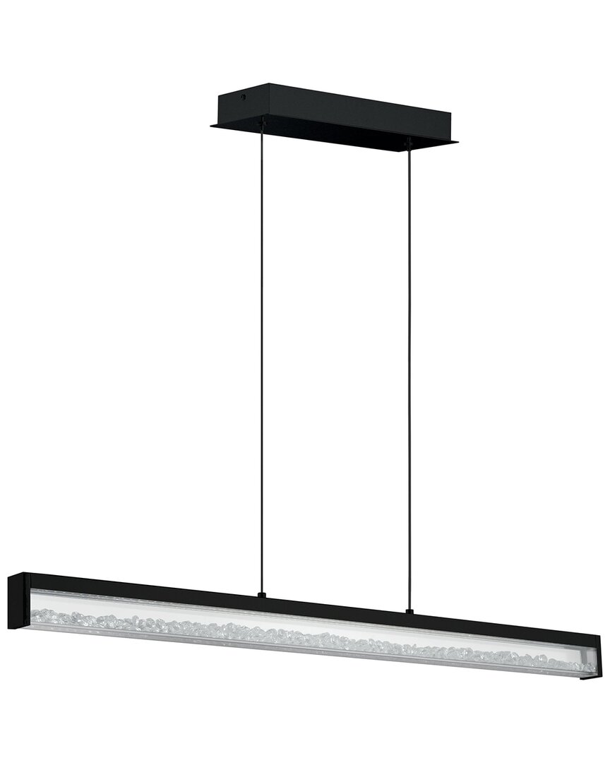 Eglo Cardito 1 Light Integrated Led Linear Pendant With Black Finish & Clear Glass Shade With Clear