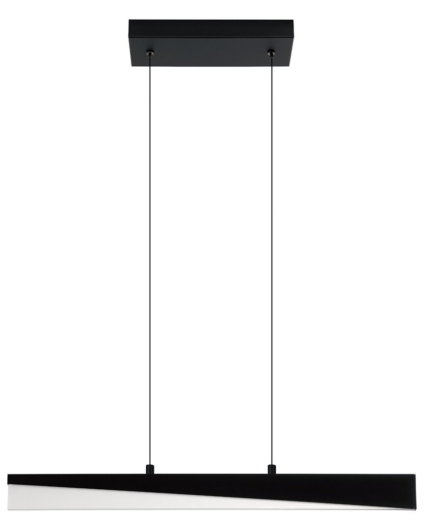 Eglo Isidro 1 Light Integrated Led Linear Pendant With Black Finish & White Acrylic Shade