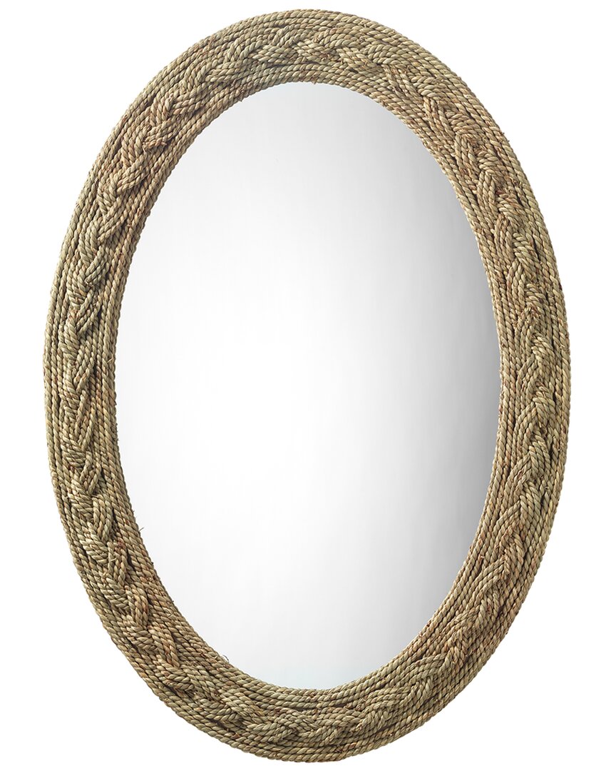 Jamie Young Lark Braided Oval Mirror In Brown