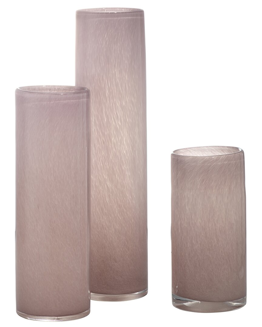 Jamie Young Set Of 3 Gwendolyn Hand Blown Vases In Pink
