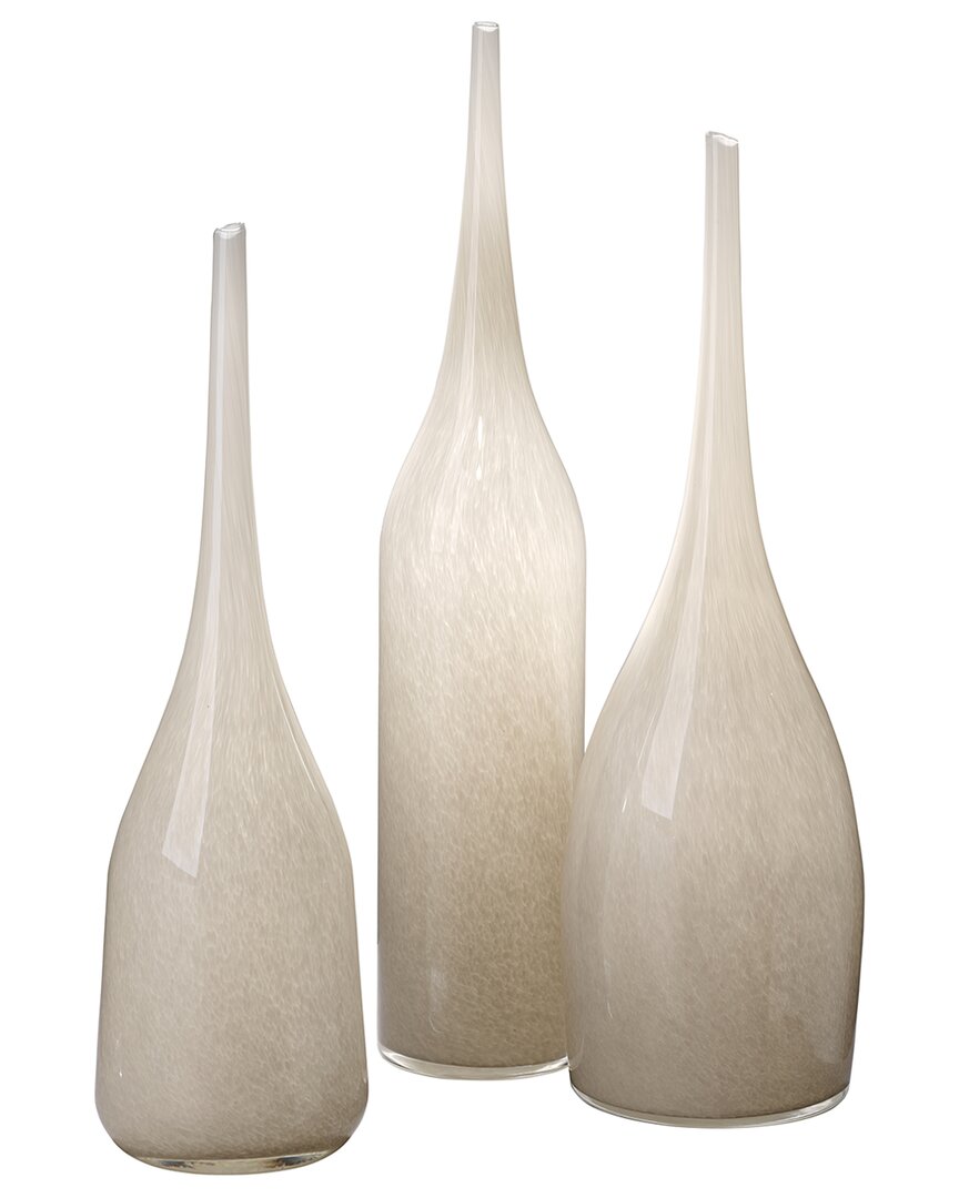 Jamie Young Set Of 3 Pixie Vases In Grey