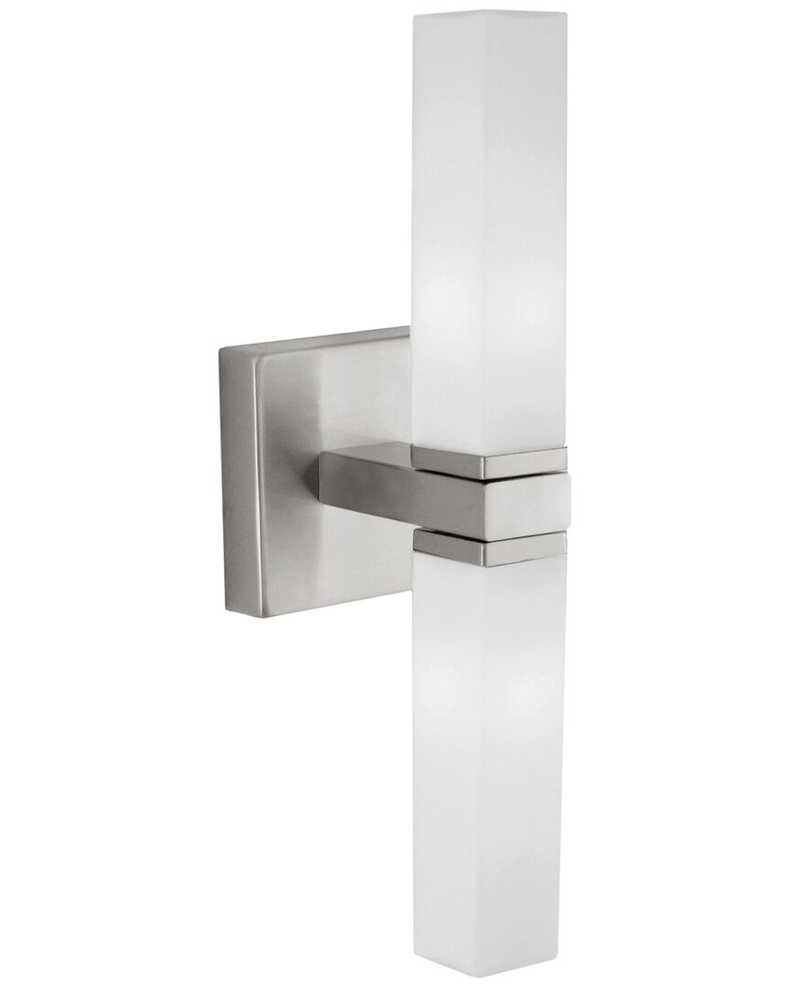EGLO EGLO PALERMO 2 LIGHT BATH/VANITY LIGHT WITH MATTE NICKEL FINISH & OPAL FROSTED GLASS