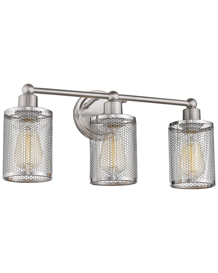 Eglo Verona 3 Light Bath/vanity Light With Brushed Nickel Finish & Brushed Nickel Mesh Metal Shades
