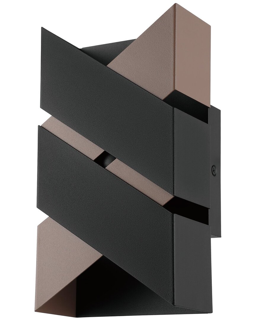 Eglo Gurare 1 Light Integrated Led Wall Light With Structured Black & Mocha Finish