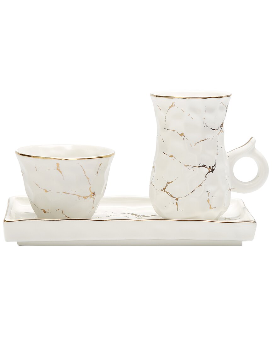 Alice Pazkus Porcelain Tea Textured Set In White