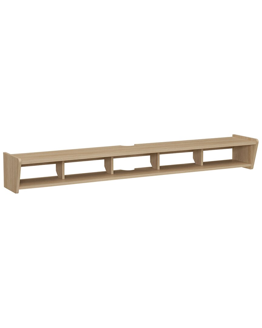 Walker Edison Modern Wall-mounted Floating Tv Stand In Brown