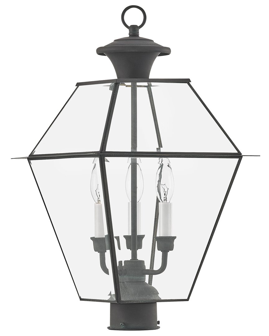 Livex Lighting 3-light Charcoal Outdoor Post Top Lantern