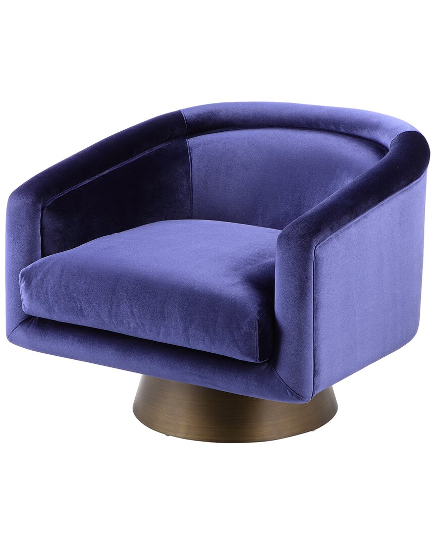 Pangea Home Audrina Swivel Lounge Chair In Metallic