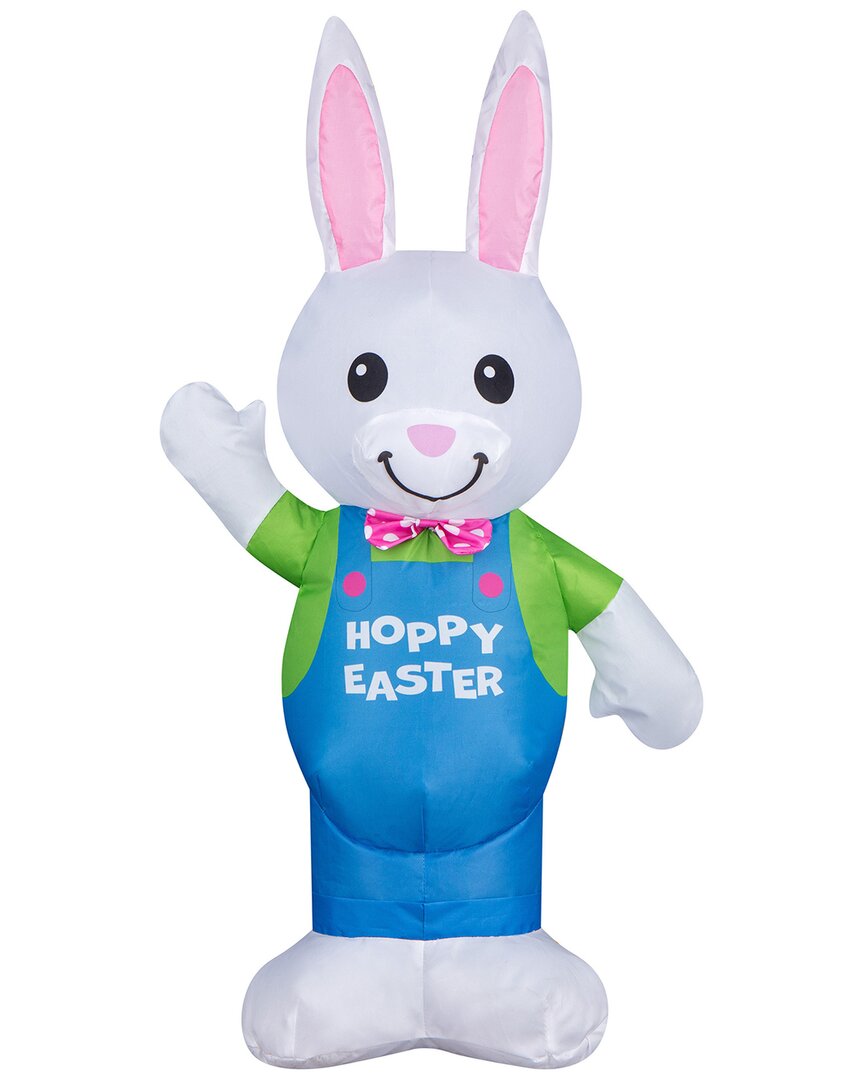 National Tree Company 25in Inflatable Waving Easter Bunny In Blue
