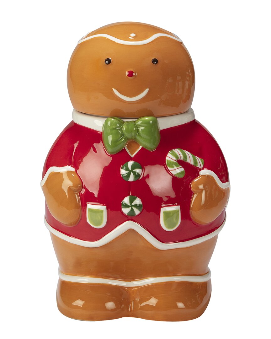 Certified International Holiday Magic Gingerbread 3d Cookie Jar In Beige