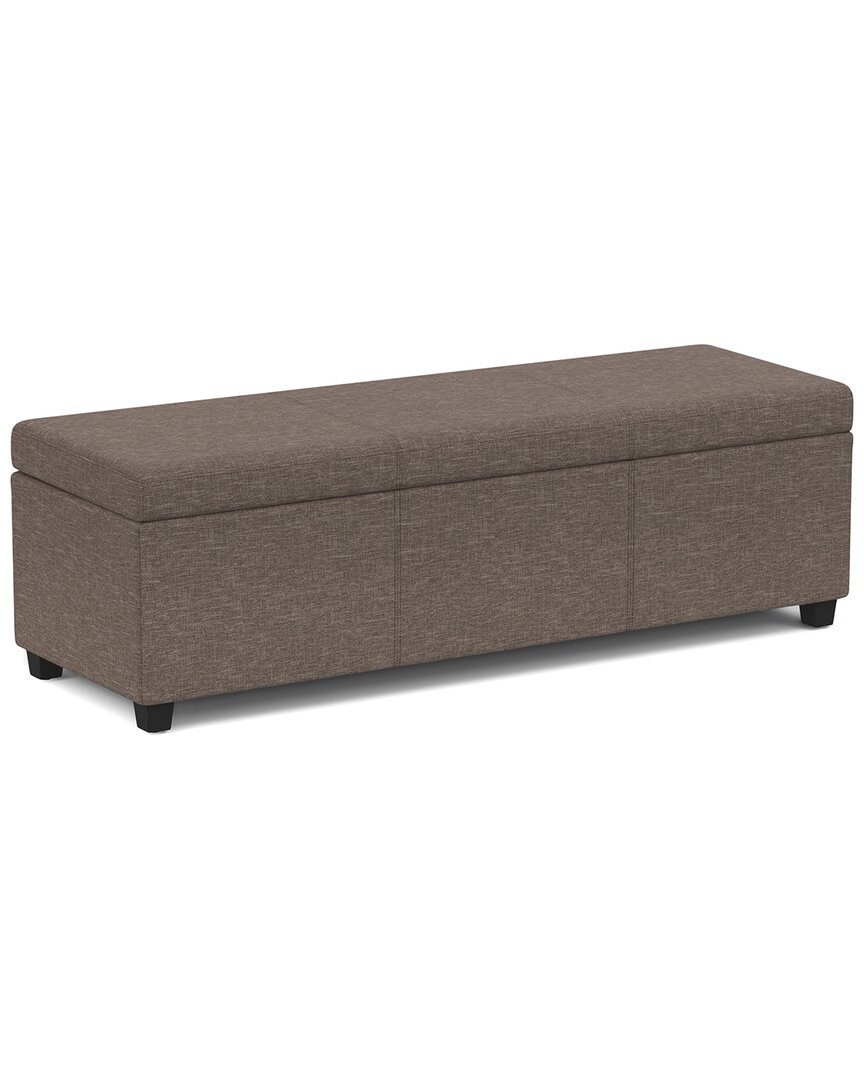 Simpli Home Avalon 54in Contemporary Rectangle Extra Large Storage Ottoman Bench