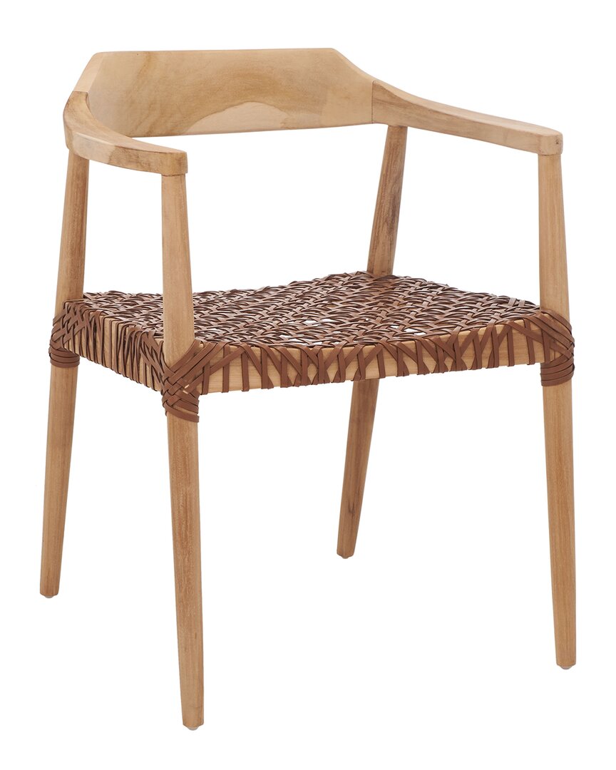 Safavieh Munro Leather Woven Accent Chair
