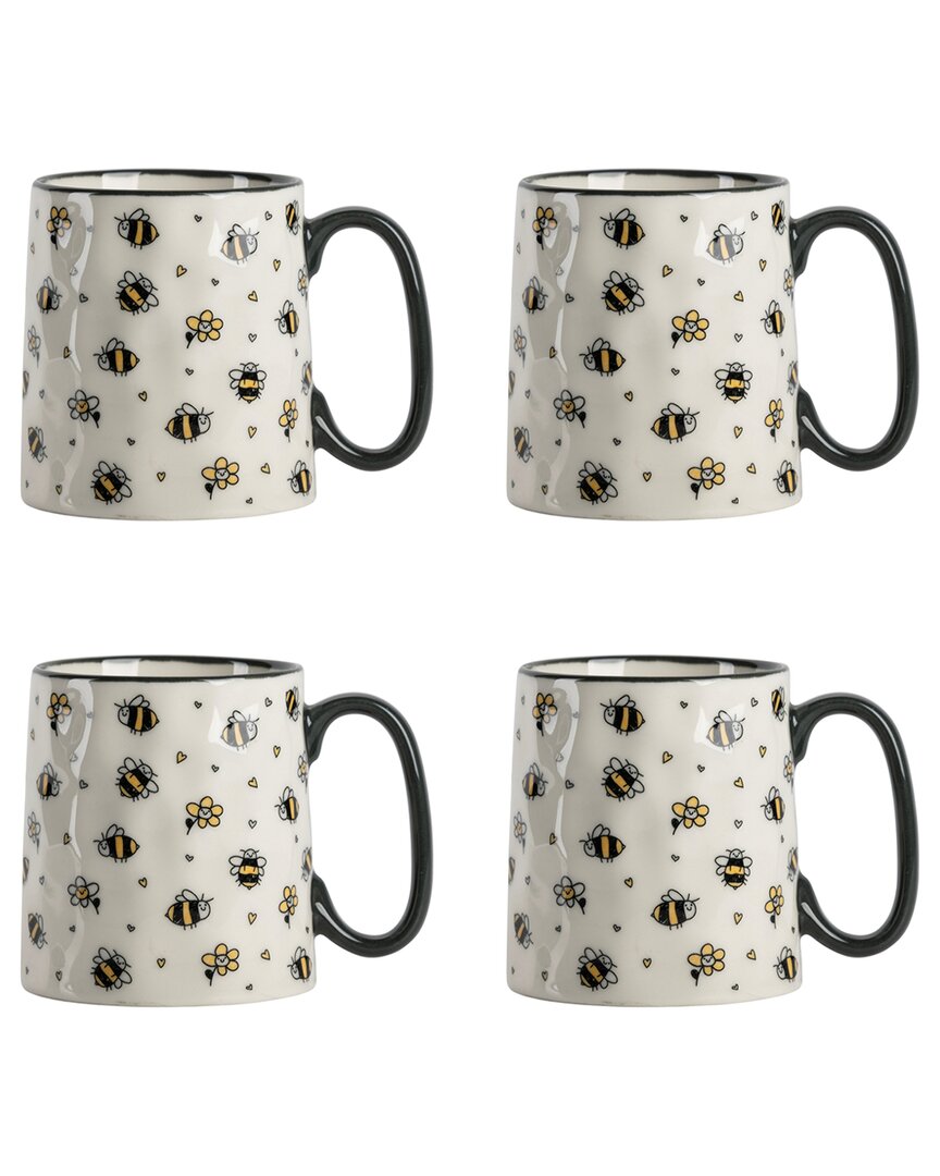 10 Strawberry Street Set Of 4 Bella Bees Mugs