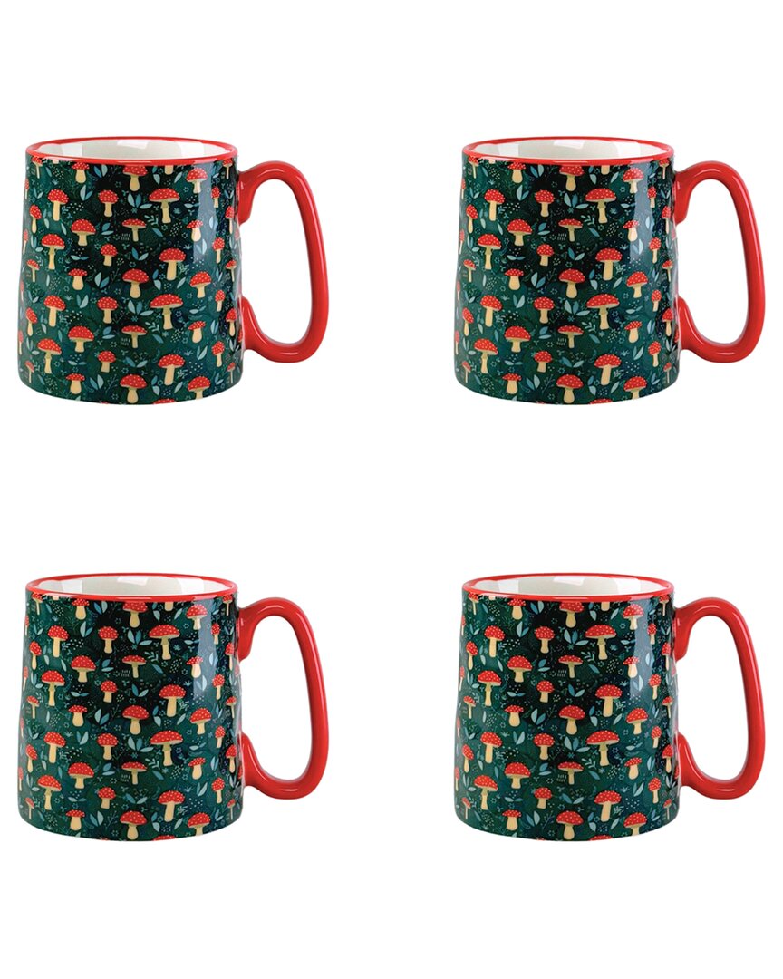 10 Strawberry Street Set Of 4 Bella Toadstool Mushrooms Mugs