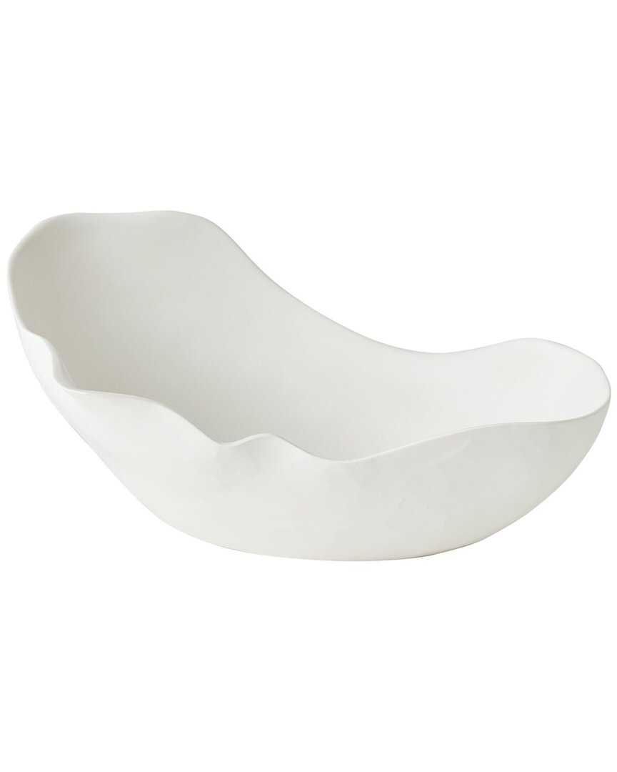 Global Views Medium Horn Bowl In White