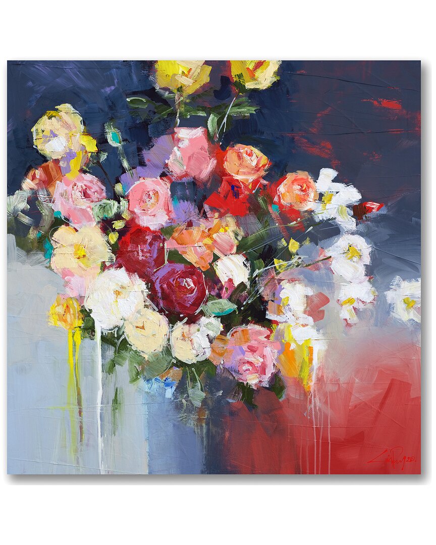 Courtside Market White Flowers Canvas Wall Art
