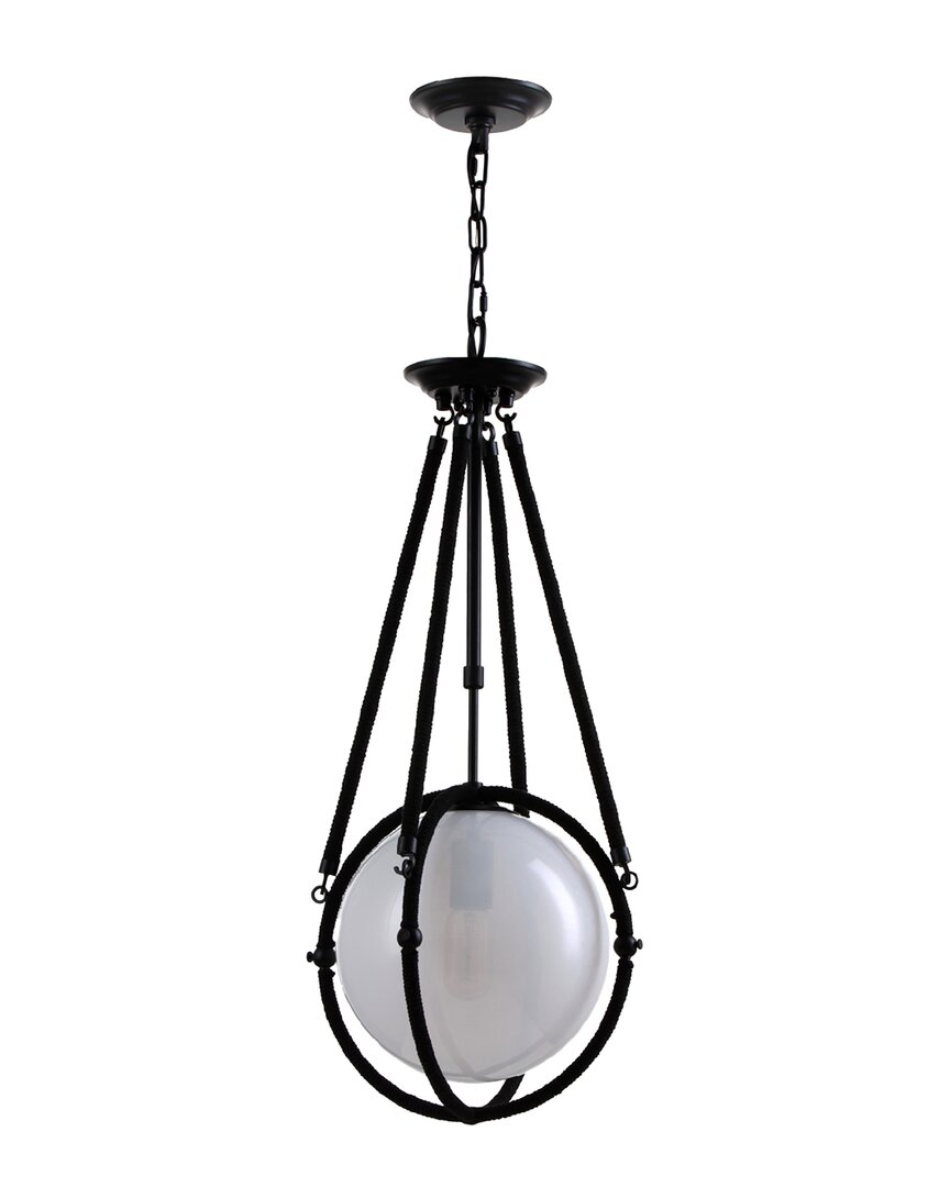 Vidalite Voyager 1-light Hanging Pendant With Rope Detailing & Smoked Glass Shade