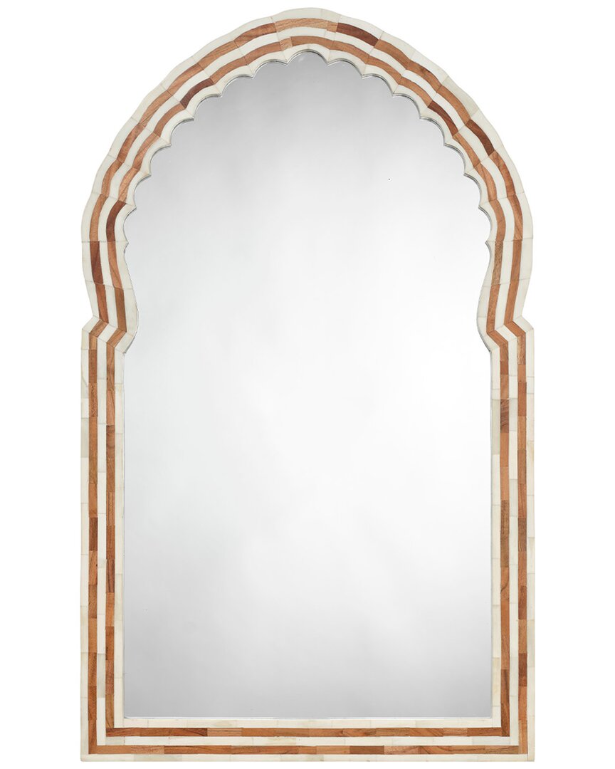 Jamie Young Bardot Large Bone & Wood Mirror