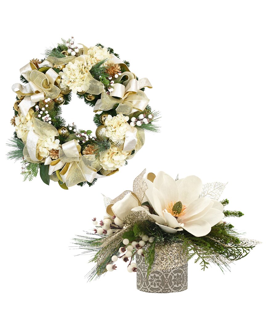 Creative Displays Cream & Gold Christmas Bundle In White