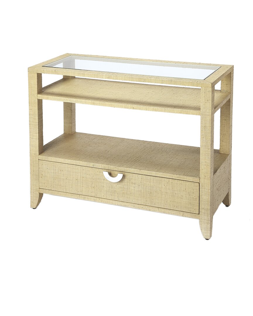 Butler Specialty Company Amelle Raffia Console Table In White