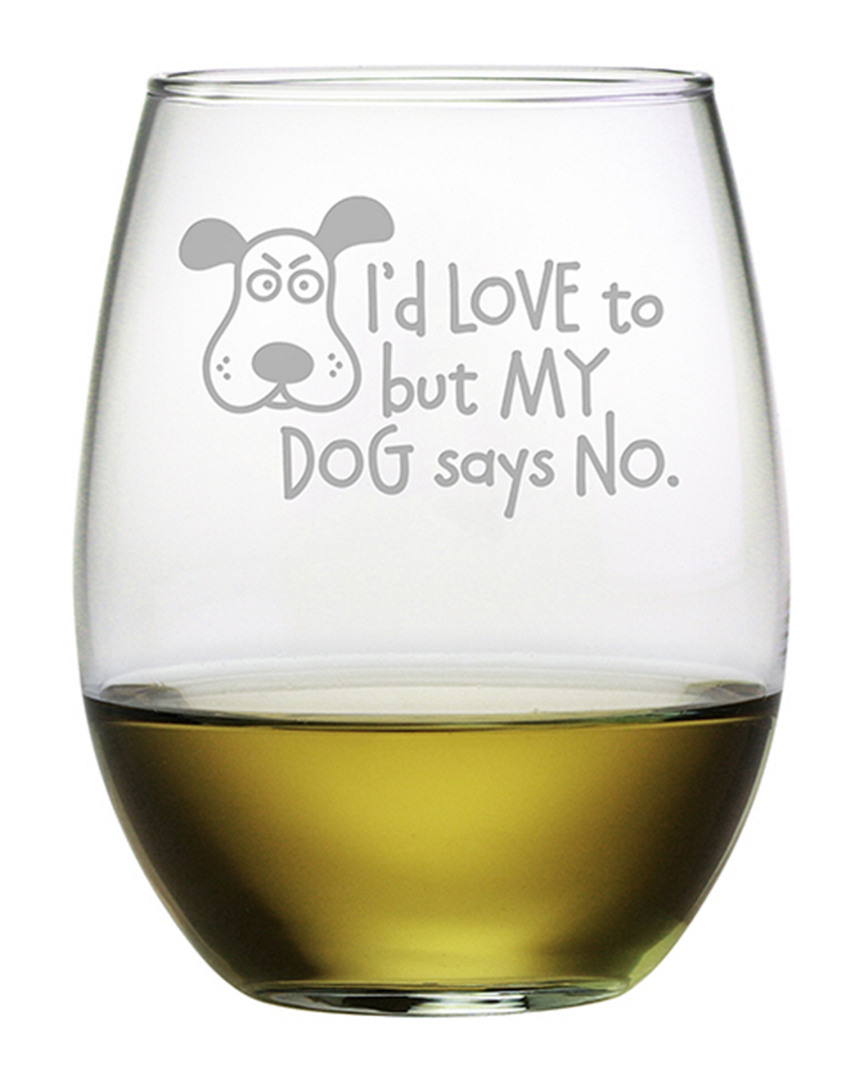 Susquehanna Glass My Dog Says No Stemless Wine & Gift Box