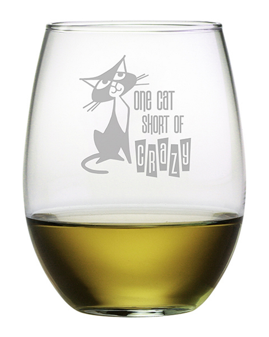Susquehanna Glass One Cat Short Stemless Wine & Gift Box