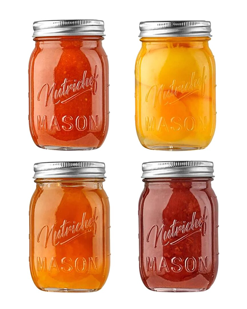 Shop Nutrichef Set Of 4 Glass Mason Jars