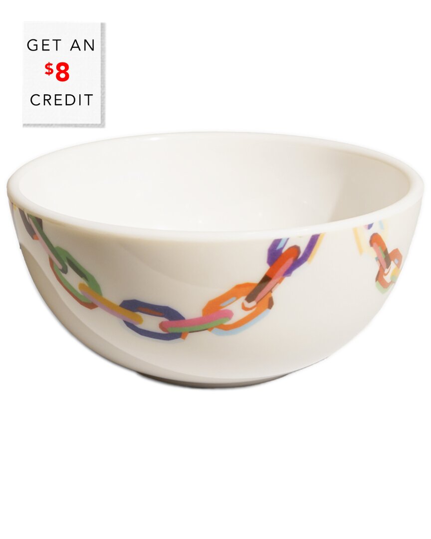 Elizabeth Sutton Home Large Chain Link Bowl With $8 Credit In White